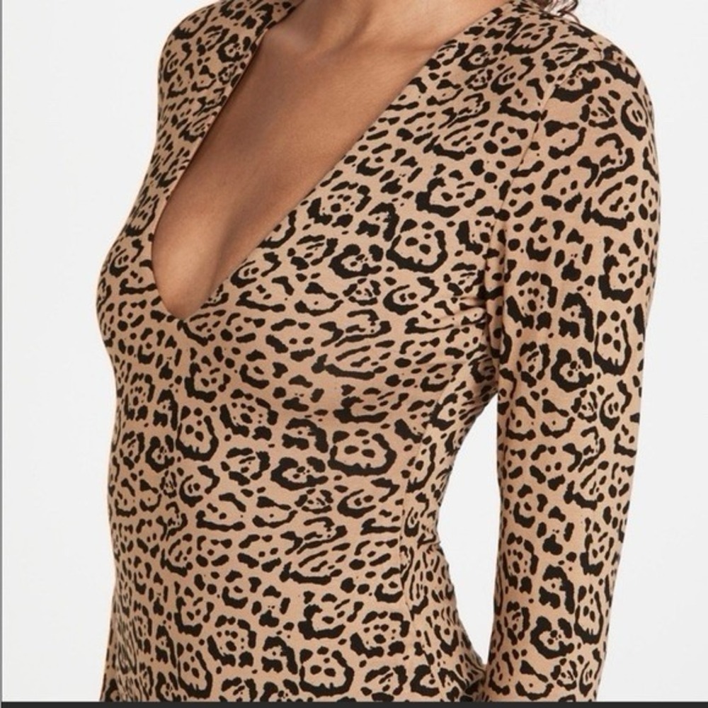 Good American Leopard Print Bodysuit - Tan and Black